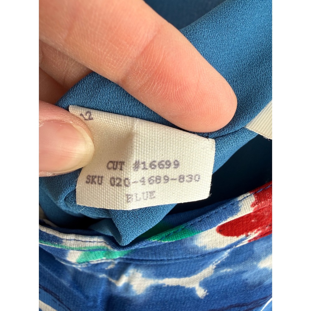 VINTAGE‎ HAROLDS Blue Tropical Floral Made in the USA 90's Ladies Wrap Skirt, 12 - Picture 6 of 6